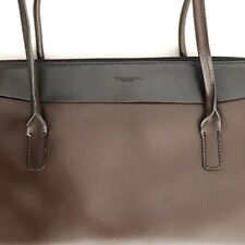 TOSCA BLU MINORONZONI LEATHER Shoulder Bag Shopping Brown Black Trim 13"x7" 33cm