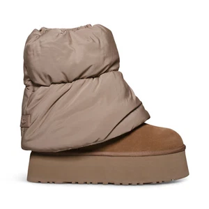 UGG CLASSIC MINI DIPPER PUFFER PLATFORM AMPHORA CHESTNUT WOMENS BOOTS SIZE US 10 - Picture 1 of 5