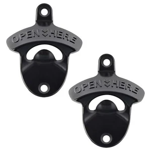 Black Beer Bottle Cap Opener Wall Mounted, Stainless Cooler Mounted Soda Top ... - Picture 1 of 6