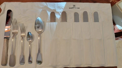 Pampaloni Italian Sterling Silver Flatware set 30 Pcs / NEW / 50% off  ! 7 lbs Cover