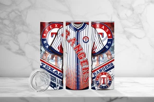20oz Texas Rangers Insulated Tumbler with box, lid and straw - Picture 1 of 3