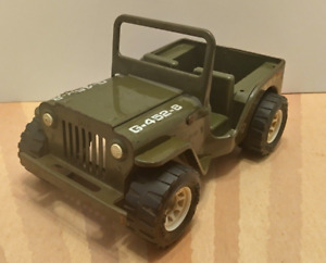 Vintage 1960's Tonka Army Jeep G-452-8 Pressed Steel Green Military Toy 10"