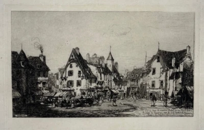 CUSSET Pres Vichy GRAVURE Eau Forte MAXIME LALANNE Allier XIX° - Photo 1/4