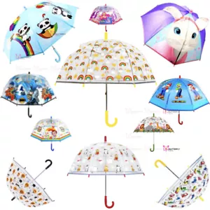 Kids Girls Boys Umbrella Disney Frozen Paddington Paw Patrol Dinosaur Spiderman - Picture 1 of 198
