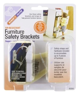 Mommy's Helper Tip Resistant Furniture Safety Brackets - Includes 8 straps 2pack - Picture 1 of 4