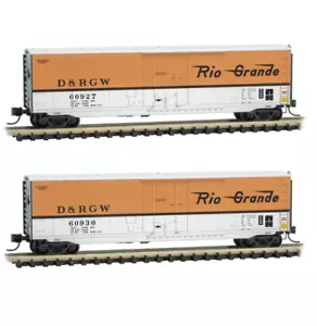 Boxcar porta spina micro treni scala N D&RGW entrambe le auto articolo #03800561 & 62 - Foto 1 di 3