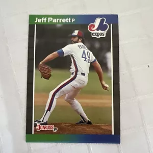1989 Donruss Baseball Card #334 Jeff Parrett Pitcher Montreal Expos 1 Error - Picture 1 of 5