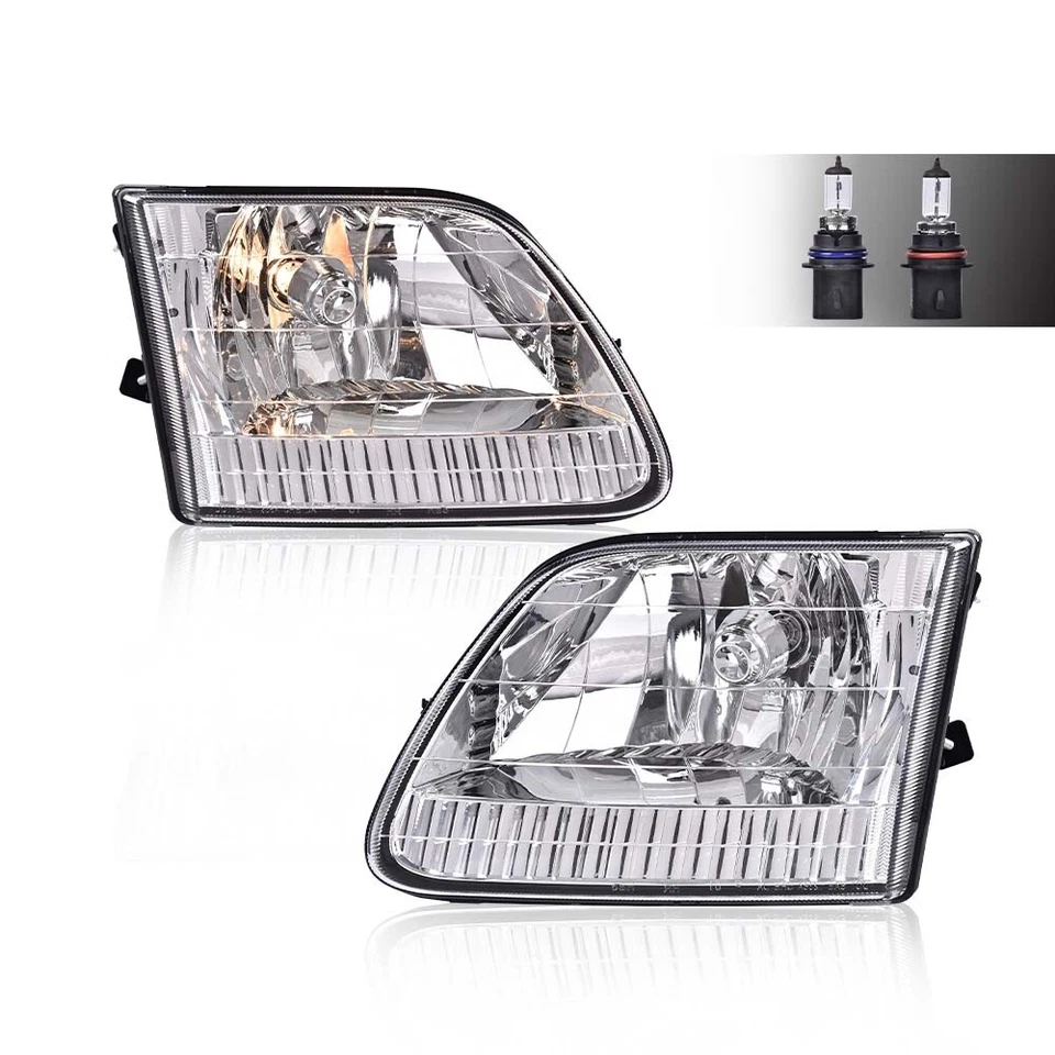 Pair Headlight Fit For 1997-2003 Ford F-150 1997-1999 F-250 1997-2002 Expedition - Image 1 of 4