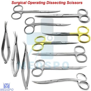Surgical Dissecting Operating Tissues Gum Suture Cutting Noyes Scissors Tools - Picture 1 of 17