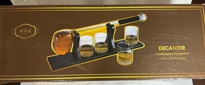 Golf Club Whiskey Decanter & 4 Liquor Glasses - Whisky Decanter & Glass Set - Picture 1 of 5