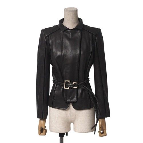 Giacca Gucci taglia 38 vera pelle cintura con zip Made in Italy r4_