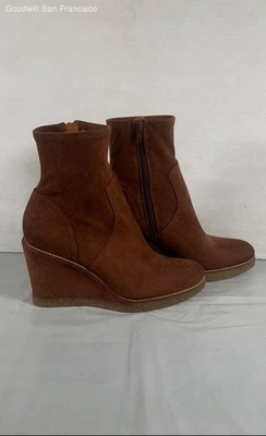 Botines de mujer Zodiac Ilana marrón cremallera lateral punta redonda tacón de cuña tobillo 9,5 M Foto 1 de 4