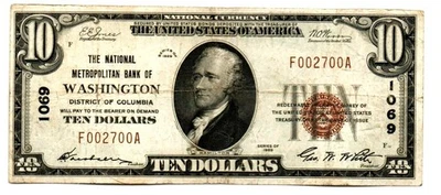 Washington, DC - 1929 Ty. 1 The National Metropolitan Bank Ch. # 1069 - Image 1 of 2