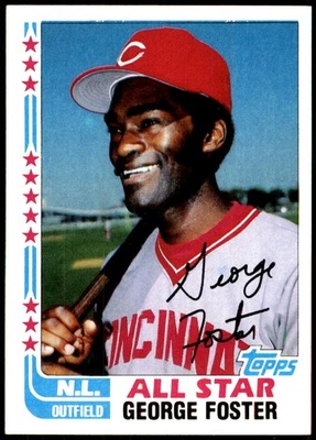George Foster 1982 Topps #342 Reds MLB READ FREE SHIPPING AutographDen - Image 1 of 2