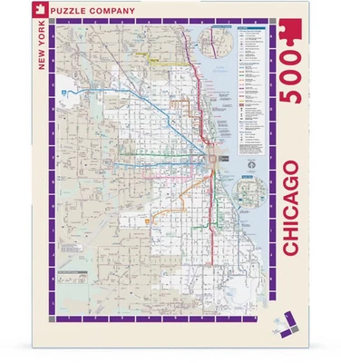 Chicago Subway Transit Map CTA 500 Piece Jigsaw Puzzle NYPC New - Image 1 of 3