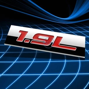 METAL 3D EMBLEM DECAL LOGO TRIM BADGE STICKER POLISHED CHROME RED 1.9L 1.9 L - Bild 1 von 3