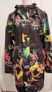 Auténtico NIKE - Abrigo de Lluvia Negro Floral Multicolor Con Capucha Calce Relajado Talla PEQUEÑO NUEVO - Imagen 1 de 17