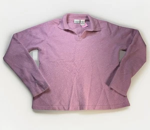 L.L. Suéter Bean Mujer L Pullover Cuello Vintage 100% Cachemira Rosa - Imagen 1 de 10