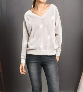 Hush Fay V-neck Cotton Star Jumper UK size S - Picture 1 of 7