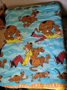 Vintage 1998 Scooby Doo Shaggy Blanket Full Size Double Sided 88x75 USA - Picture 1 of 8
