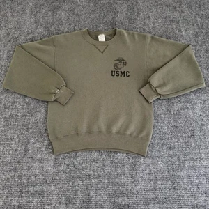 Vintage USMC Sweatshirt Soffe Size Small Olive Green US Marine Corps 50/50 USA - Picture 1 of 11