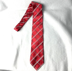 Corbata de seda a cuadros roja talla única Donald J. Trump Signature Collection para hombre - Imagen 1 de 7