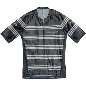 Pedal Mafia Past Times Jersey Men's Medium Short Sleeve Full Zip Cycling Black - Picture 1 of 11