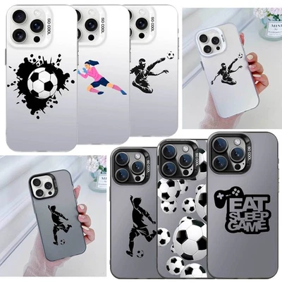 Boys Football Printed Cover For Samsung S25 S23 S24 iPhone 17 16e 15 Phone Case - Image 1 of 4