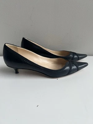 Tacones de gatito de cuero negro Jimmy Choo 36,5 / 6,5 Foto 1 de 4