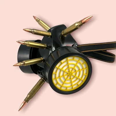 Brass M16  Bullet Steampunk Gas Mask Cosplay Spikes Respirator Costume Party - Image 1 of 4