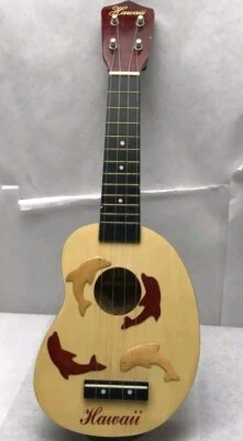 Hawaii Leolani Kidney Dolphin Ukulele 18" Brown Uke - Image 1 of 4