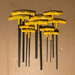 BONDHUS Standard T-Handle Ball & Flat End Allen Wrench Mixed Set 10pc - Picture 1 of 4