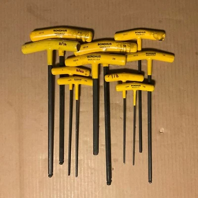 BONDHUS Standard T-Handle Ball & Flat End Allen Wrench Mixed Set 10pc - Image 1 of 4