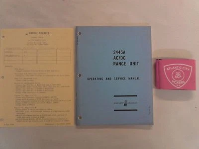 HEWLETT PACKARD 3445A AC/DC RANGE UNIT OPERATING & SERVICE MANUAL 01774-3 - Image 1 of 4