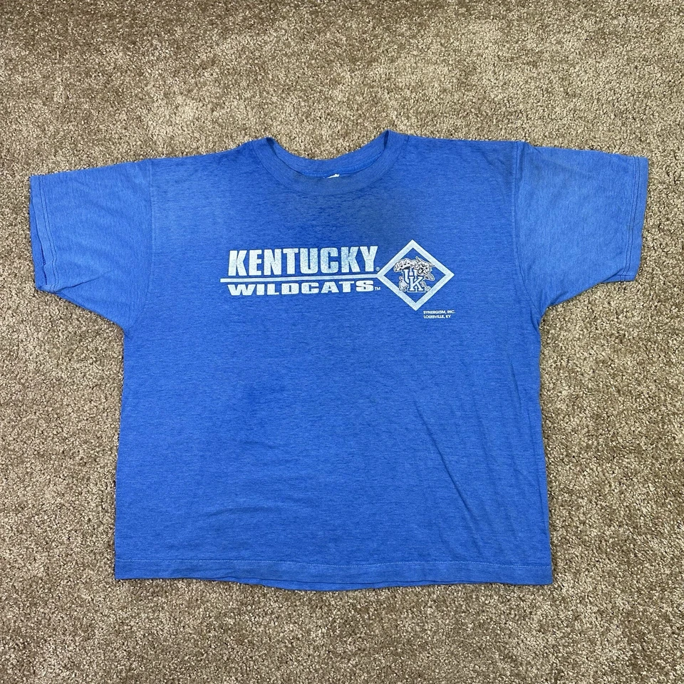 vintage uk kentucky wildcats Blue T-shirt  Size XL BOXY Fit University Sports - Изображение 1 из 4