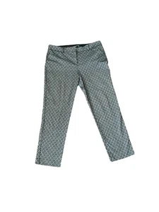 Pantalone donna Valerie Stevens taglia 14 argento e nero piatto davanti elasticizzato geometrico - Foto 1 di 4