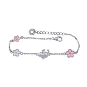 Pulsera de plata esterlina floral Peanuts Snoopy - colección de regalo de joyería de cacahuetes - Imagen 1 de 2