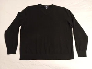 Lands' End 100% Cashmere Sweater Crew Neck Soft Knit Pullover Top XL black - Picture 1 of 3