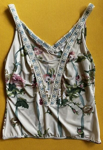 New Blumarine Romantic Flower Sleeveless Top It 38  XS - Picture 1 of 8