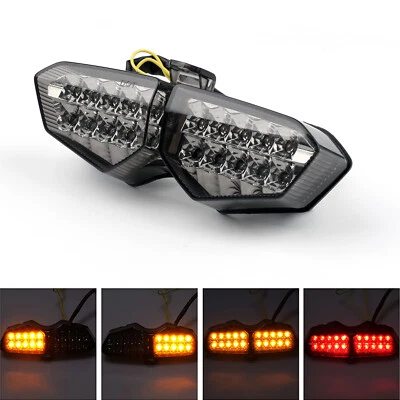 Smoke Integrated LED Tail Light Signals For Yamaha YZF R6 2003-2005 R6S 06-08 E Foto 1 de 4