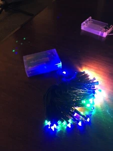 50 LED CHRISTMAS STRING LIGHTS BATTERY OPERATED- MULTI COLORED - 2pks - Picture 1 of 2