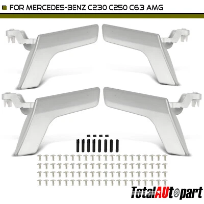 4x Manija de puerta interior cromada para Mercedes-Benz C230 C250 GLK250 delantera y trasera Foto 1 de 4