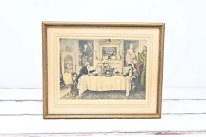 Grabado antiguo enmarcado en colores de 1890 Darby y Joan por Walter Dendy Sadler - Imagen 1 de 11