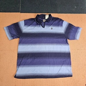 Vintage Nike Polo Shirt Mens Large Navy Blue Court Tennis XL Stripe Swoosh S8b - Picture 1 of 8