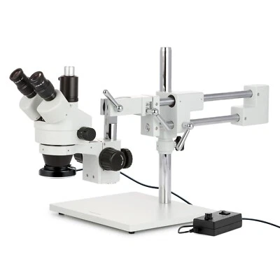 AmScope 3.5X-90X Trinocular Stereo Microscope with 144-LED Ring Light
