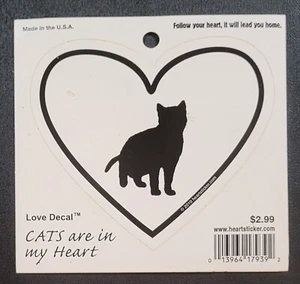 Vinyl Aufkleber/Aufkleber - Katze - Herz - 3,5 x 4 cm - Bild 1 von 3