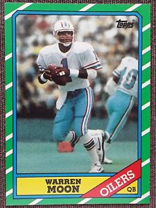 1986 Topps Warren Moon #350 Football Card Oilers HOF