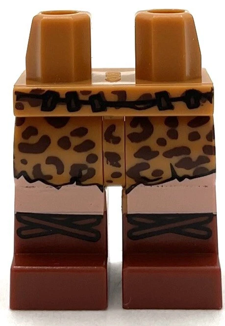 Lego Nuevo Pantalones Turrón Medianos Piernas Cavernícola Cinturón y Falda Minifigura Botas con Cordones Foto 1 de 1