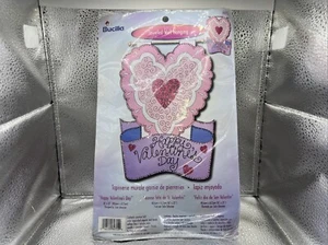 New Bucilla Happy Valentine's Day Felt Jeweled Wall Hanging #84755 Sealed NOS - Picture 1 of 3
