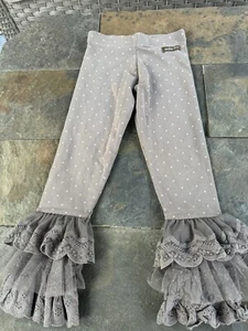 Matilda Jane Edie Girl Lace Polka Dot Print Benny Size 6 Gray - Picture 1 of 9